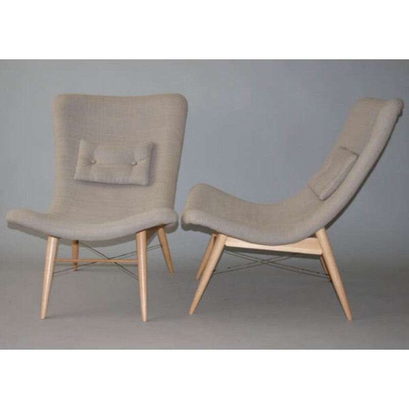 Ensemble de 2 fauteuils vintage de Miroslav Navràtil, 1959