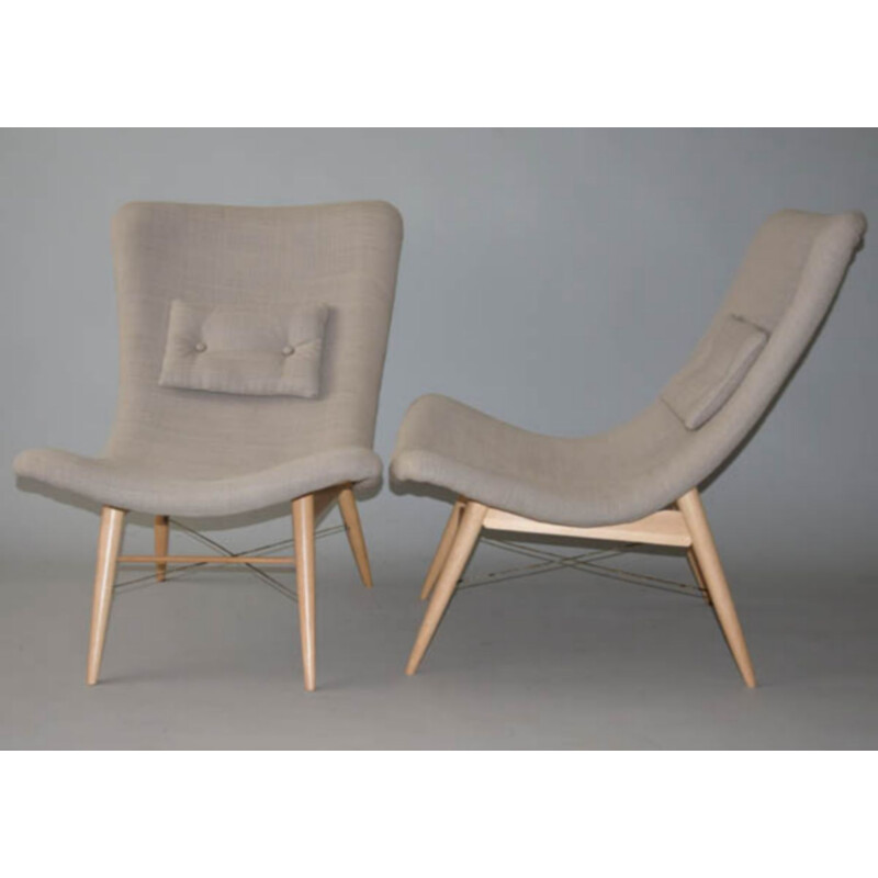 Set of 2 vintage armchairs by Miroslav Navrátil, 1959s