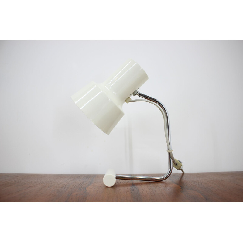 Vintage white table lamp by Napako, Czehcoslovakia 1970