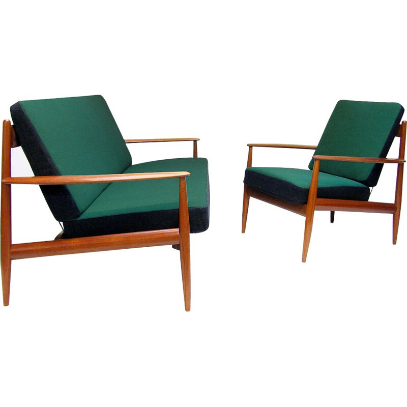 Dänisches Vintage-Sofa und Stuhl von Grete Jalk, Modell FD-118, 1950