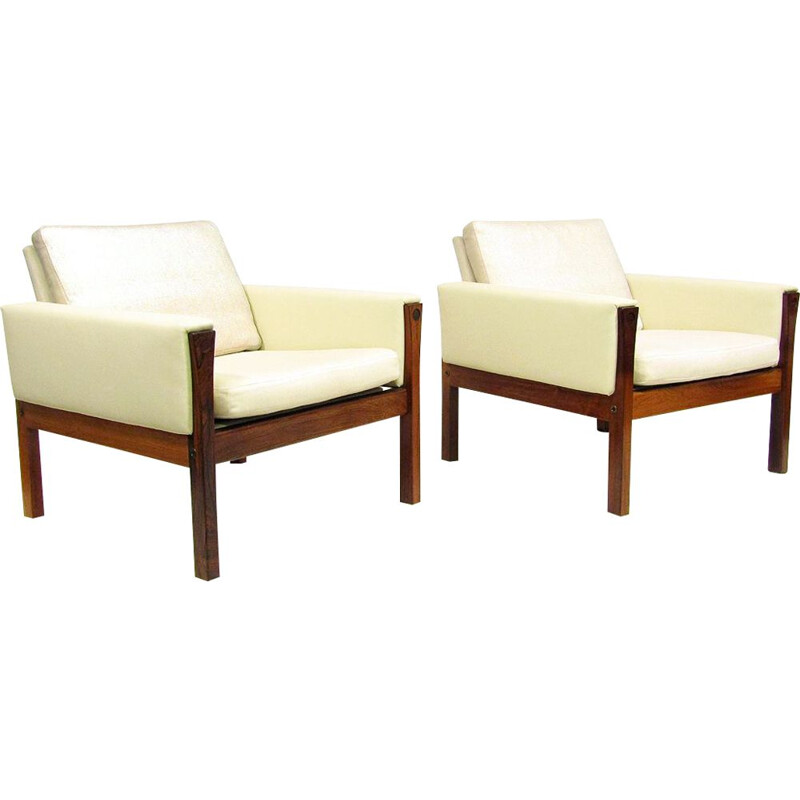 Pair of vintage rosewood armchairs by Hans Wegner, 1960