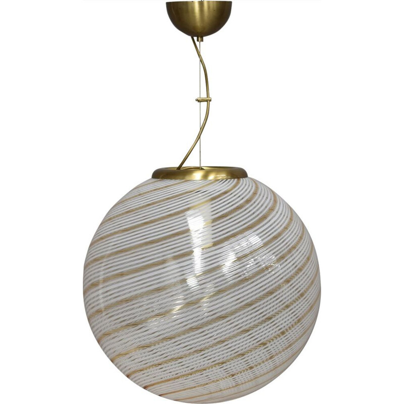 Vintage Hanging Lamp in Murano Glass by Venini, Italy, 1970