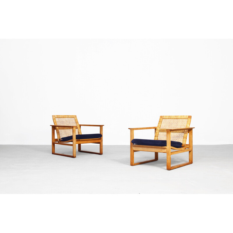 Ensemble de 2 fauteuils vintage par Børge Mogensen, Danemark, 1950