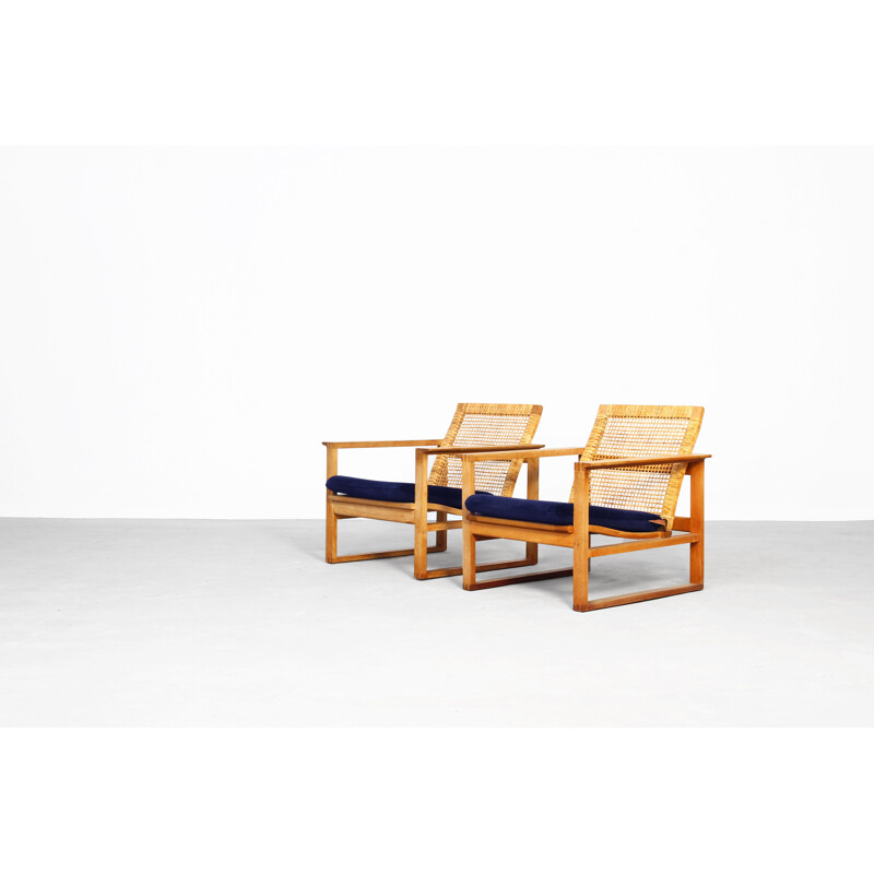 Ensemble de 2 fauteuils vintage par Børge Mogensen, Danemark, 1950