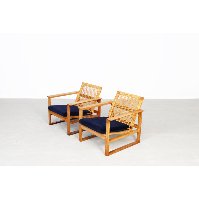 Set of 2 vintage armchairs by Børge Mogensen, Denmark, 1950s
