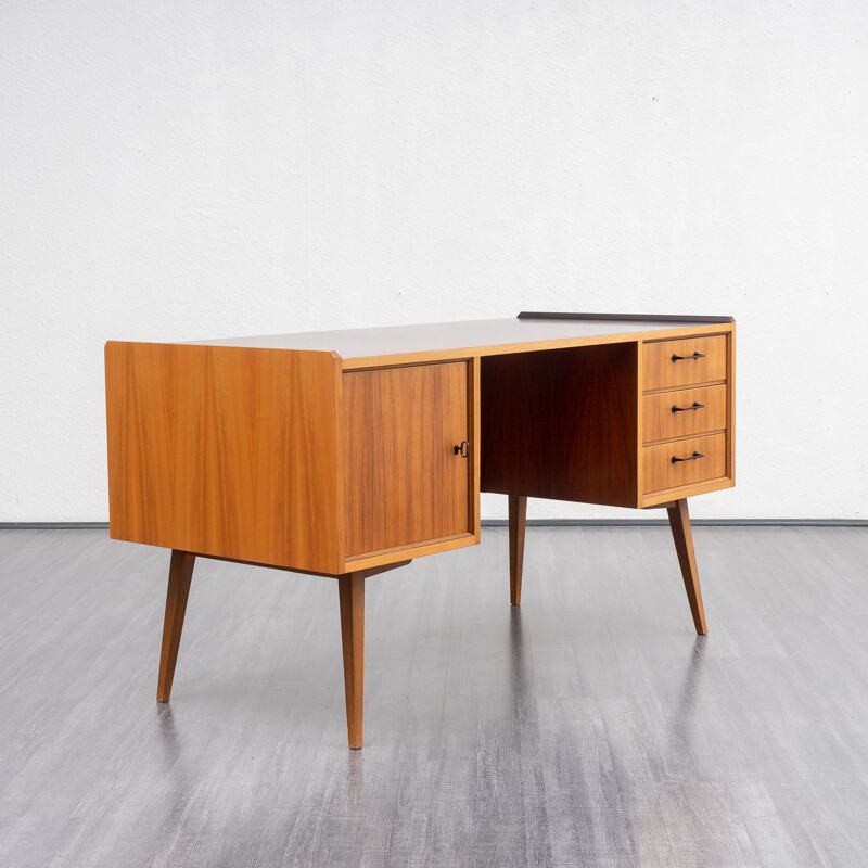 Vintage walnut desk, 1950s