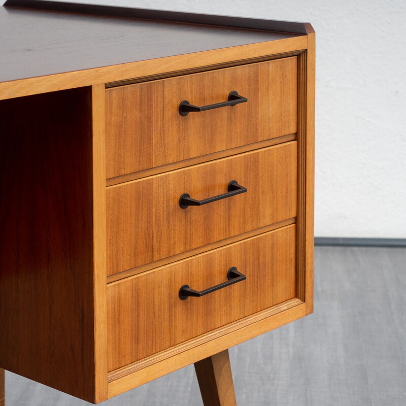 Vintage walnut desk, 1950s