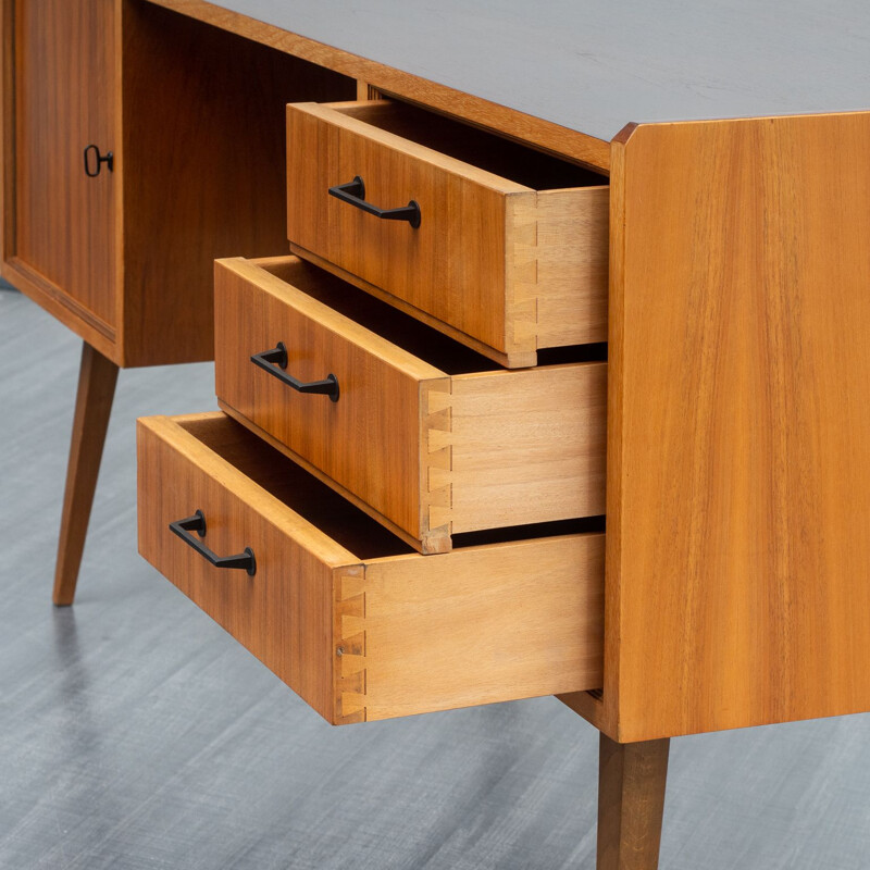 Vintage walnut desk, 1950s