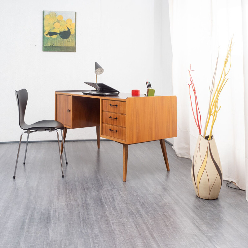 Vintage walnut desk, 1950s