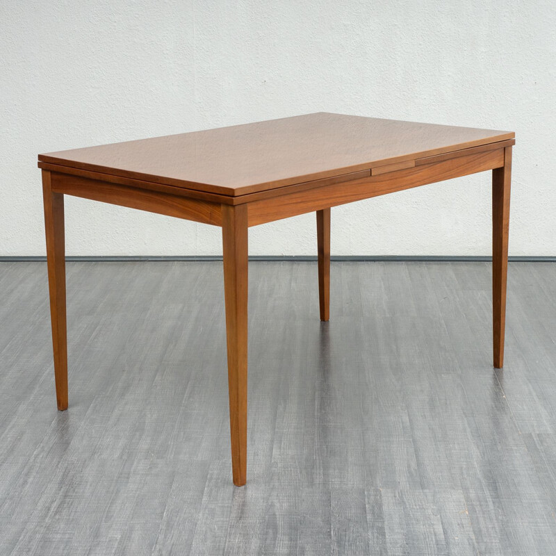 Vintage extendible walnut dining table, 1960s