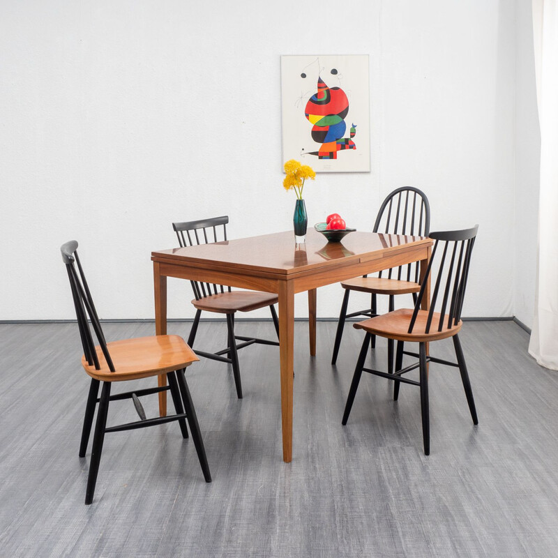 Vintage extendible walnut dining table, 1960s