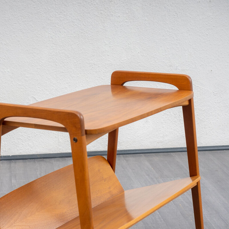 Vintage walnut serving trolley, 1950s