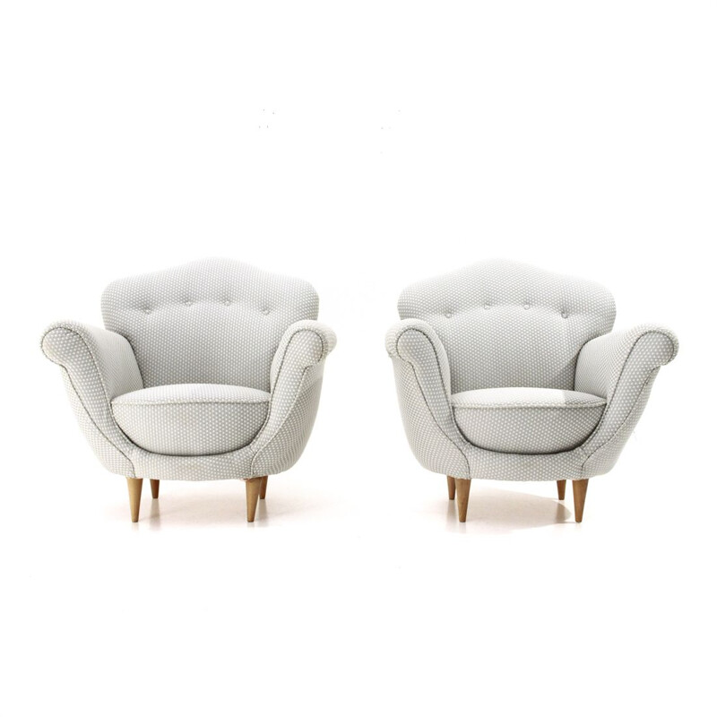 Set of 2 "Adalgisa" vintage armchairs by Ferdinanda Walcher for Walcher, 1950s