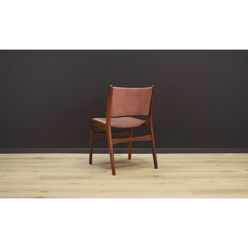 Ensemble de 6 chaises vintage en velours rose par H. Kjaernulf, 1960-70
