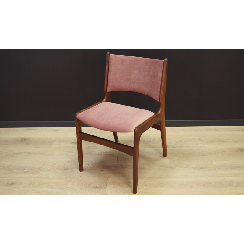 Set of 6 vintage pink velvet chairs by H. Kjaernulf, 1960-70s