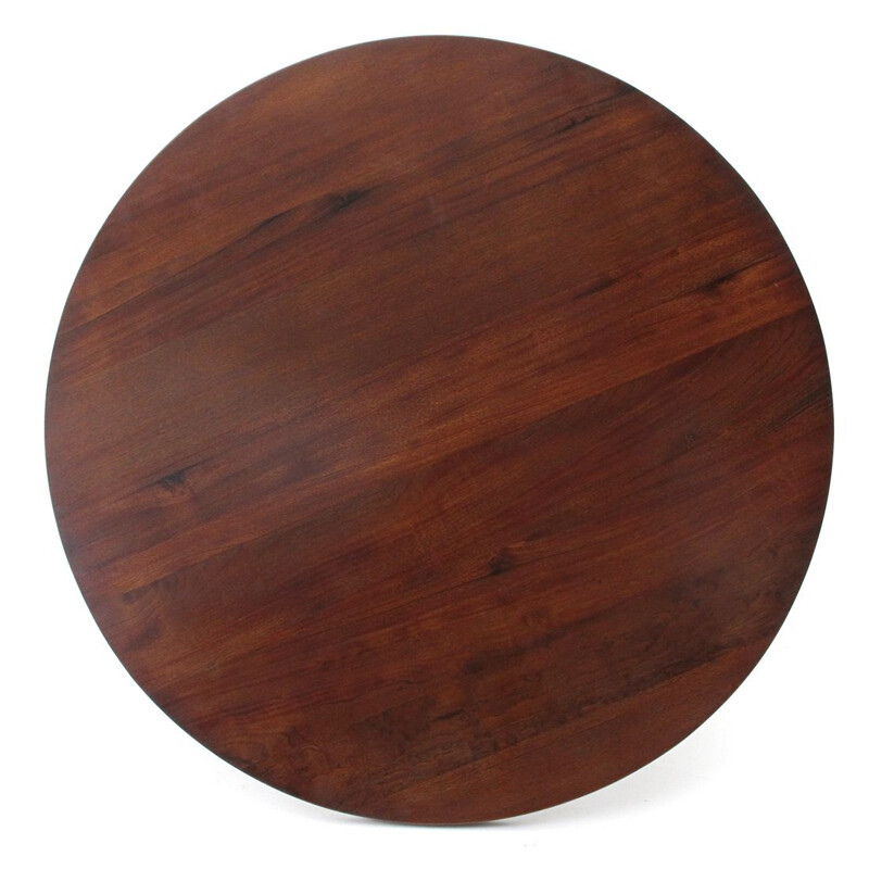 Vintage round wooden coffee table, Italy, 1960s