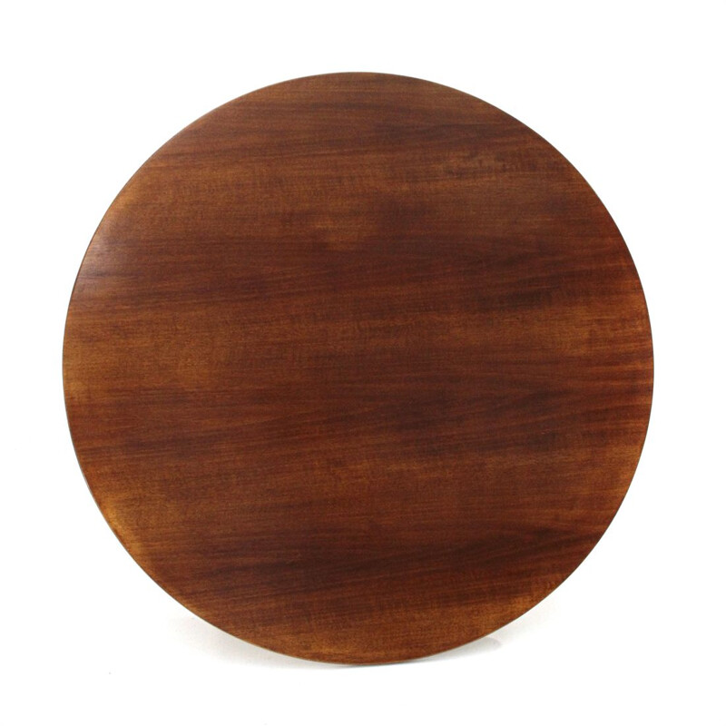 Vintage round wooden table by Florence Knoll for Knoll, 1950s