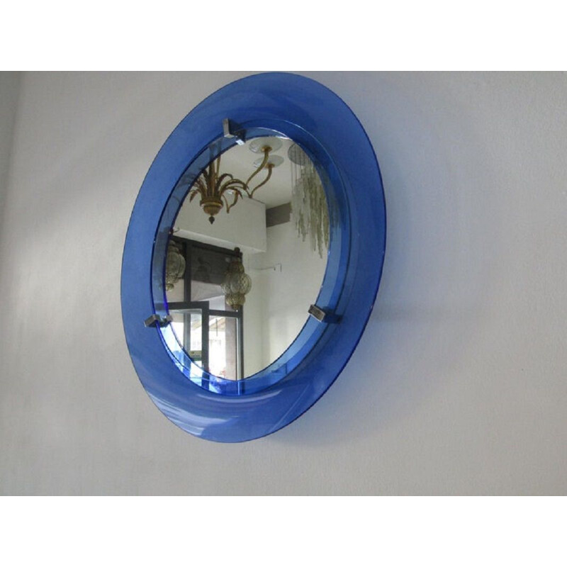 Blauer Vintage-Spiegel "Veca", Italien