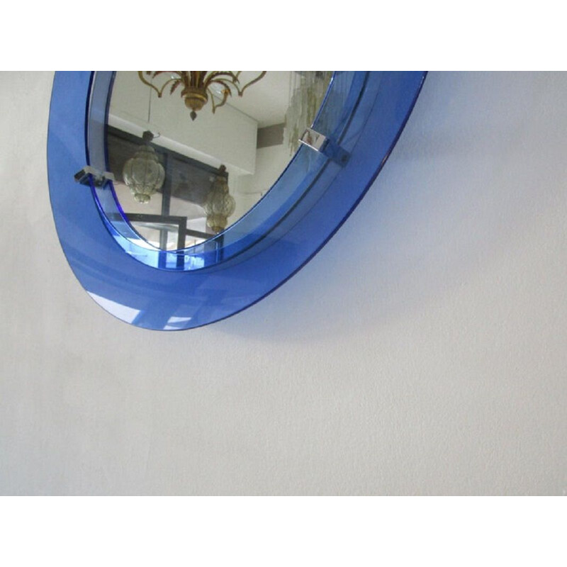 Vintage "Veca" blue mirror, Italy