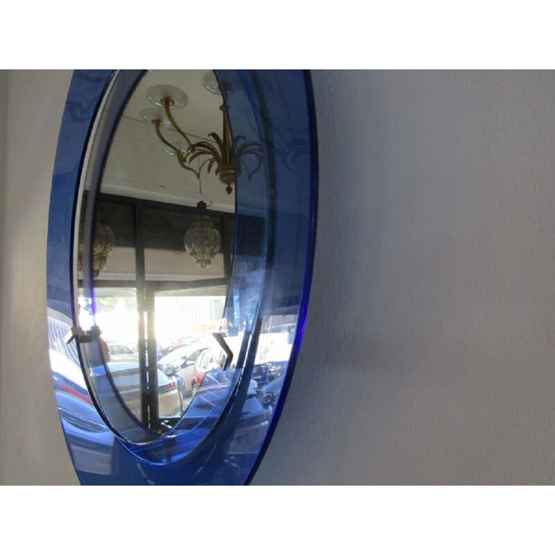 Miroir vintage bleu "Veca", Italie