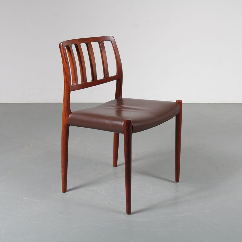 Set of 5 "Model 83" vintage dining chairs by Niels Otto Møller, Denmark, 1960s