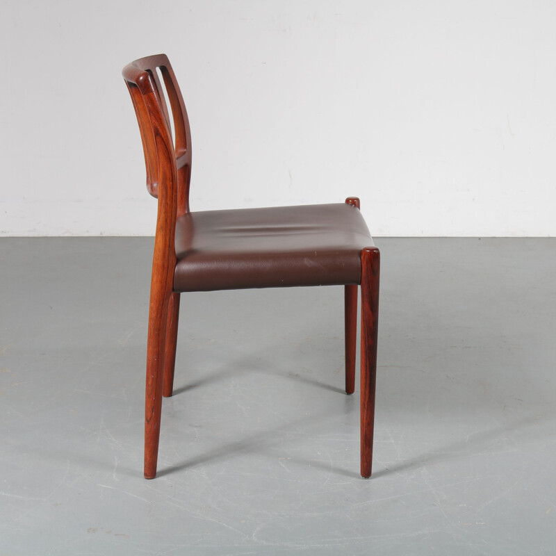 Ensemble de 5 chaises à repas vintage "Model 83" par Niels Otto M'ller, Danemark, 1960