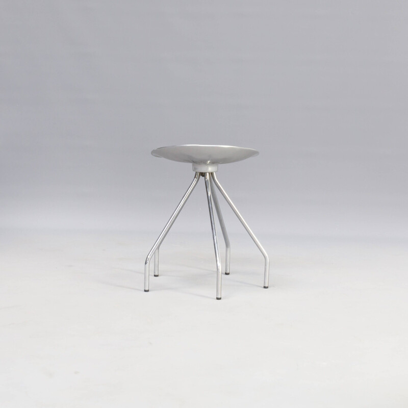 Set of 6 "jamaica" vintage aluminium stools by Pepe Cortes for Amat, 1990s