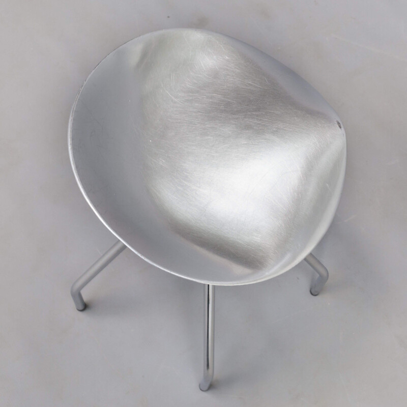 Set of 6 "jamaica" vintage aluminium stools by Pepe Cortes for Amat, 1990s