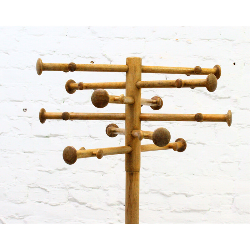 Vintage oak coat rack by Nanna Ditzel