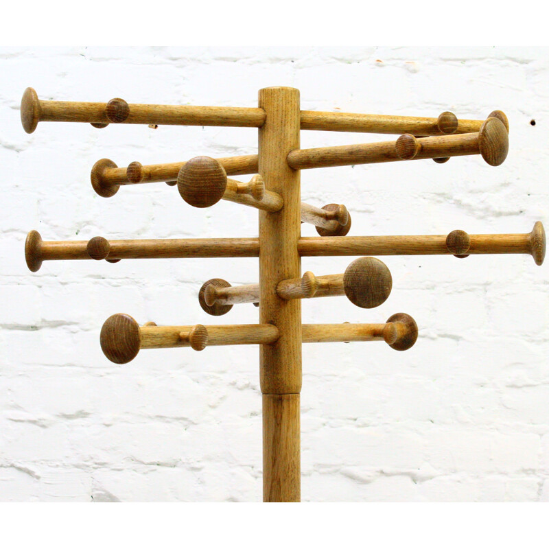 Vintage oak coat rack by Nanna Ditzel