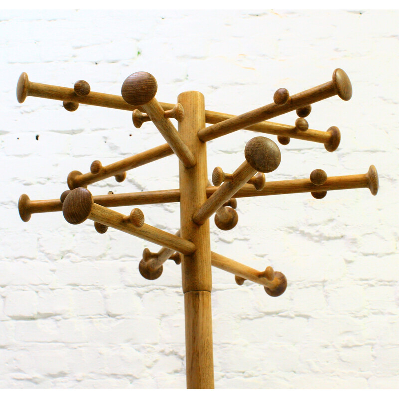 Vintage oak coat rack by Nanna Ditzel