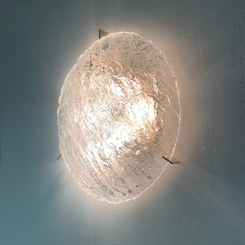 Vintage glazen plafondlamp van Kaiser Leuchten, 1960