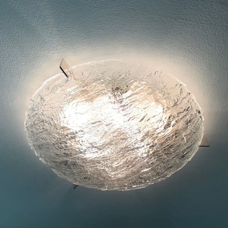 Vintage glass ceiling lamp by Kaiser Leuchten, 1960