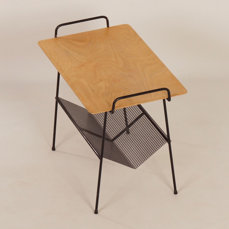 Vintage side table TM series with magazine holder by Cees Braakman for Pastoe, 1950s