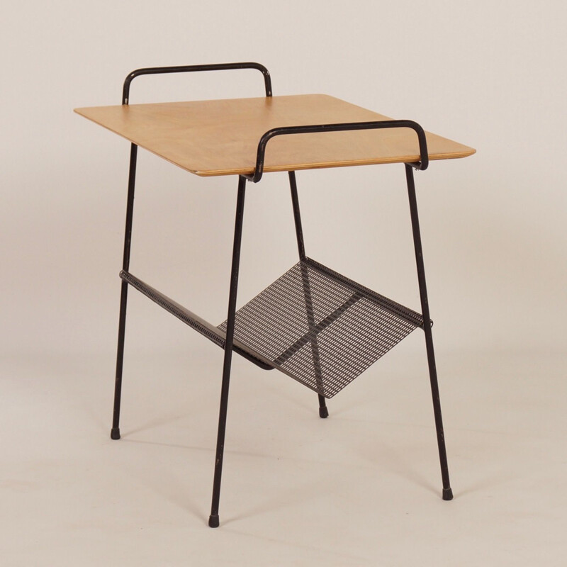 Vintage side table TM series with magazine holder by Cees Braakman for Pastoe, 1950s