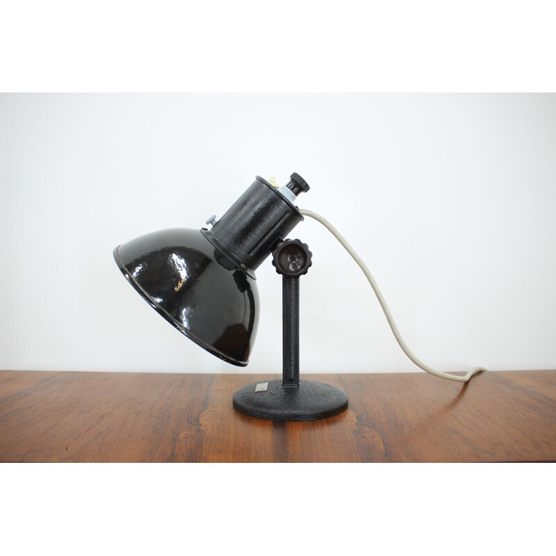 Lampe de table noire vintage, 1970