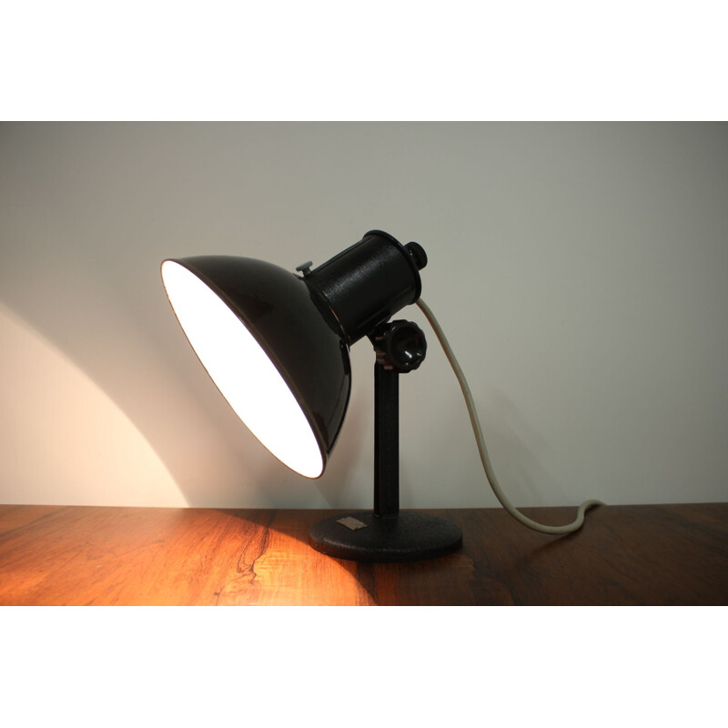 Vintage black table lamp, 1970s