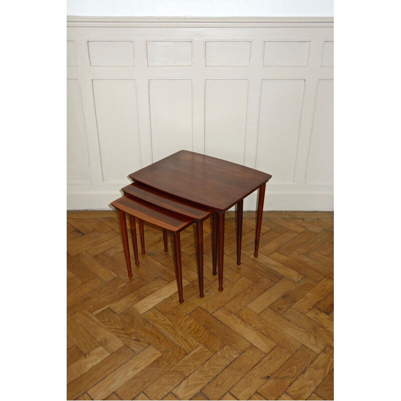 Vintage nesting tables by Mobelintarsia in rosewood, 1960