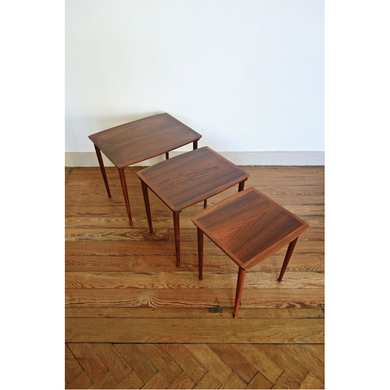 Vintage nesting tables by Mobelintarsia in rosewood, 1960