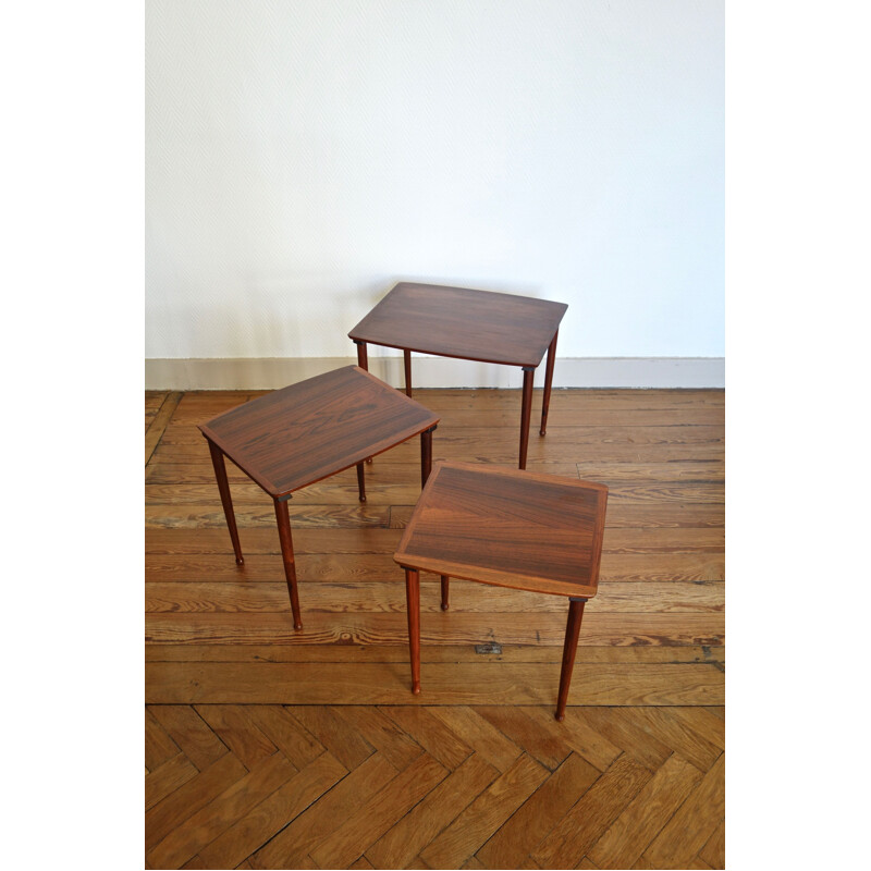 Vintage nesting tables by Mobelintarsia in rosewood, 1960