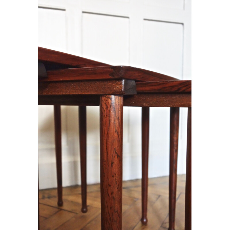 Vintage nesting tables by Mobelintarsia in rosewood, 1960