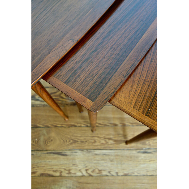 Vintage nesting tables by Mobelintarsia in rosewood, 1960