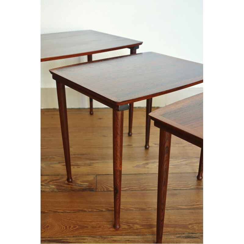 Vintage nesting tables by Mobelintarsia in rosewood, 1960