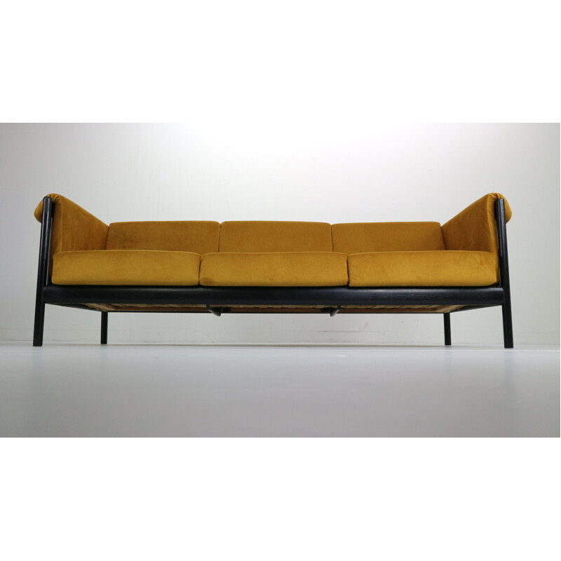 Vintage sofa in yellow velvet by Johannes Andersen, Denmark, 1960s