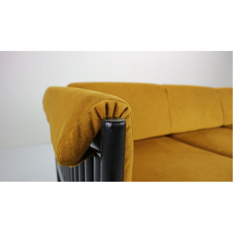 Vintage sofa in yellow velvet by Johannes Andersen, Denmark, 1960s