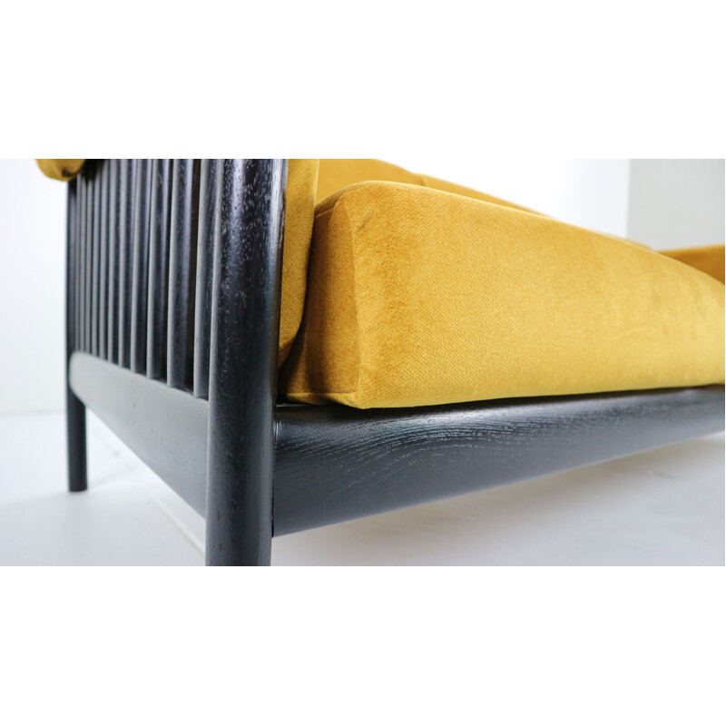 Vintage sofa in yellow velvet by Johannes Andersen, Denmark, 1960s