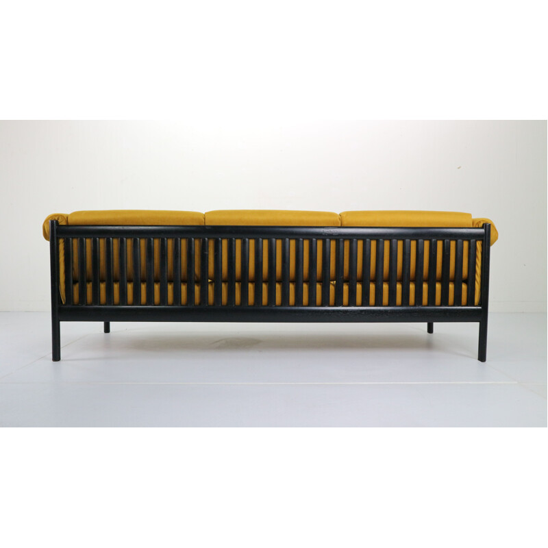 Vintage sofa in yellow velvet by Johannes Andersen, Denmark, 1960s