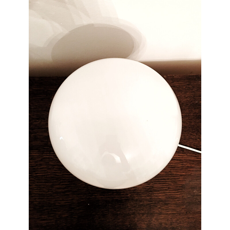 Vintage white glass table lamp by Ivan Jakes, Czechoslovakia 1960