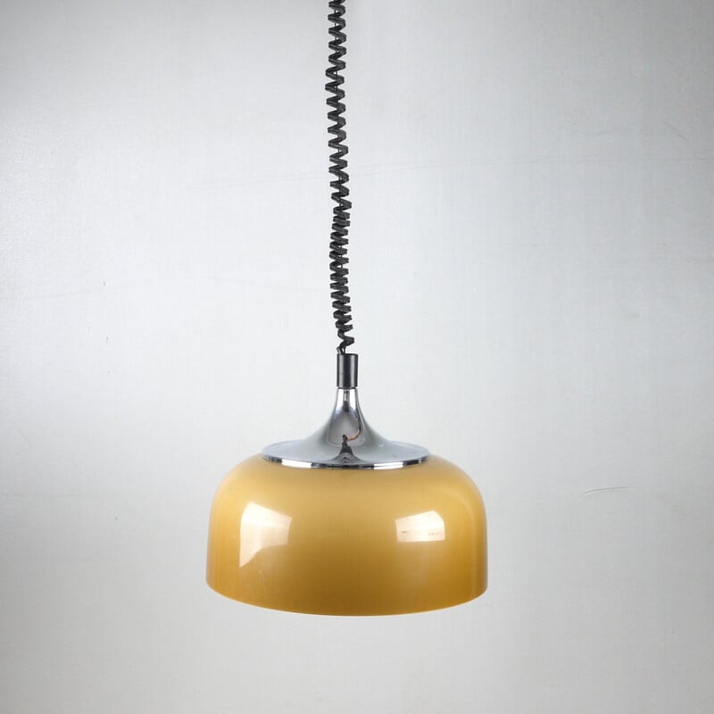 Vintage orange hanging lamp by Harvey Guzzini, 1960s