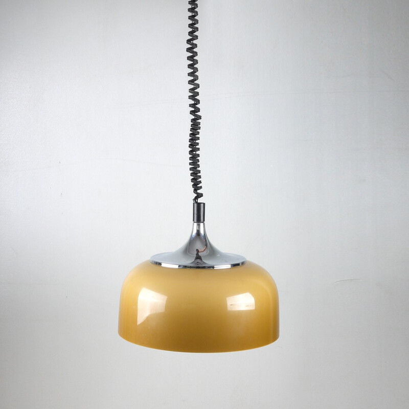 Vintage orange hanging lamp by Harvey Guzzini, 1960s